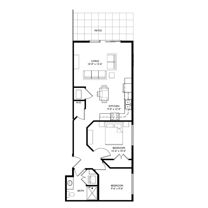 The Monroe 2 Bedroom - Unit A