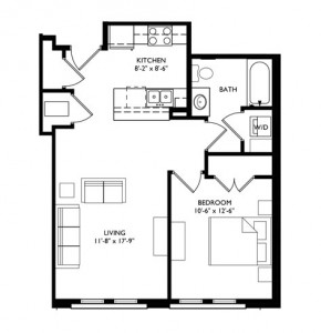 The Monroe 1 Bedroom - Unit F
