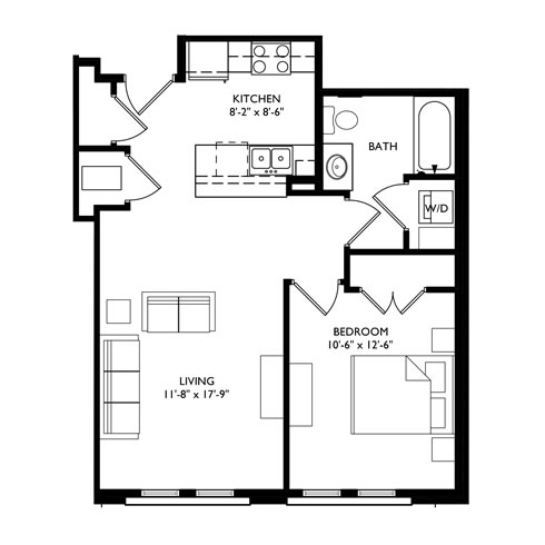 The Monroe 1 Bedroom - Unit F