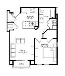 The Monroe 1 Bedroom - Unit F1