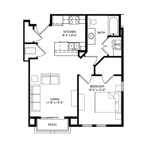 The Monroe 1 Bedroom - Unit F1