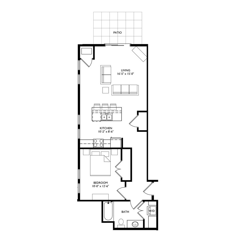 The Monroe 1 Bedroom - Unit M