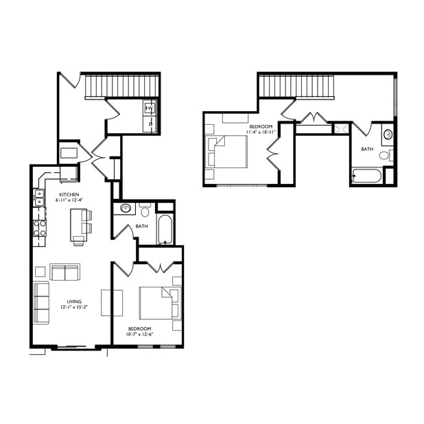 The Monroe 2 Bedroom Townhouse - Unit N