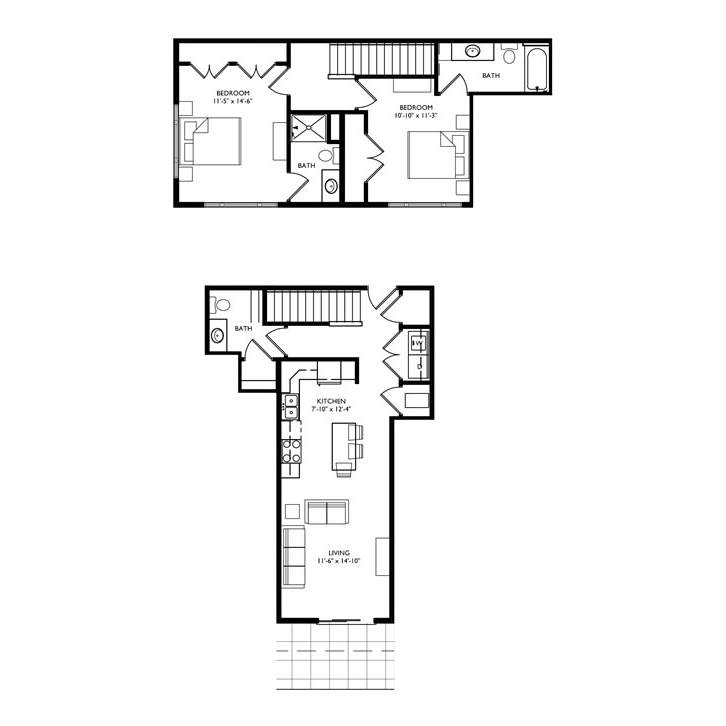 The Monroe 2 Bedroom Townhouse - Unit P