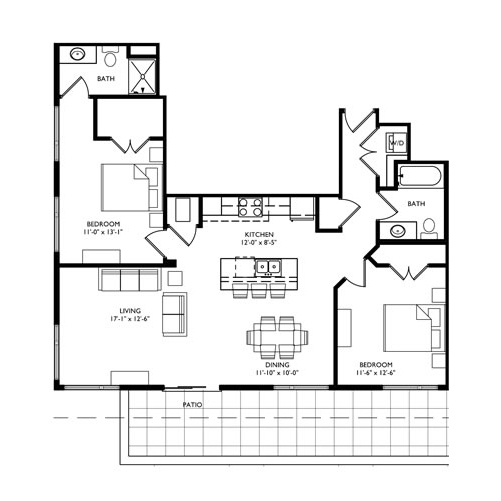 The Monroe 2 Bedroom - Unit R