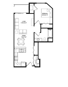 Parman Place 1 Bedroom - Unit Style C