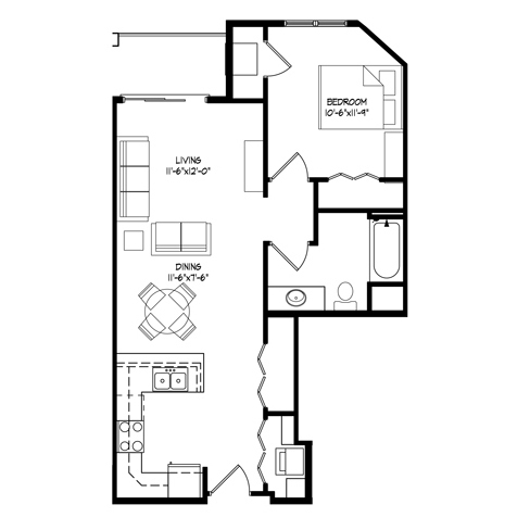 Parman Place 1 Bedroom - Unit Style C