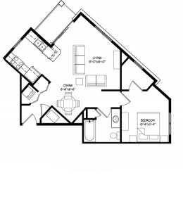 Parman Place 1 Bedroom - Unit Style D