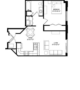 Parman Place 1 Bedroom - Unit Style E