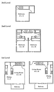 Springbrook Row 3 Bedroom - 3 Level Townhouse