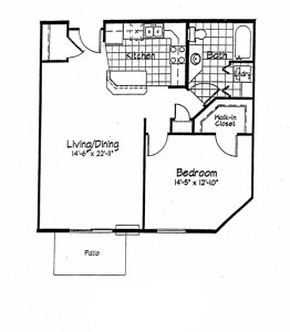 Cortland Pond 1 Bedroom - Unit D 851 sq ft