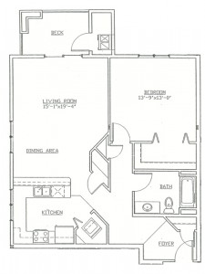 Hawks Landing 1 Bedroom - Unit A
