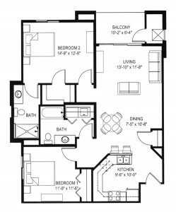 Hawks Landing 1 Bedroom - Building D Unit A