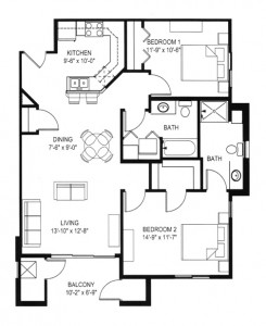 Hawks Landing 2 Bedroom - Building D Unit A1