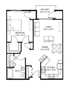 Hawks Landing 1 Bedroom - Building D Unit C
