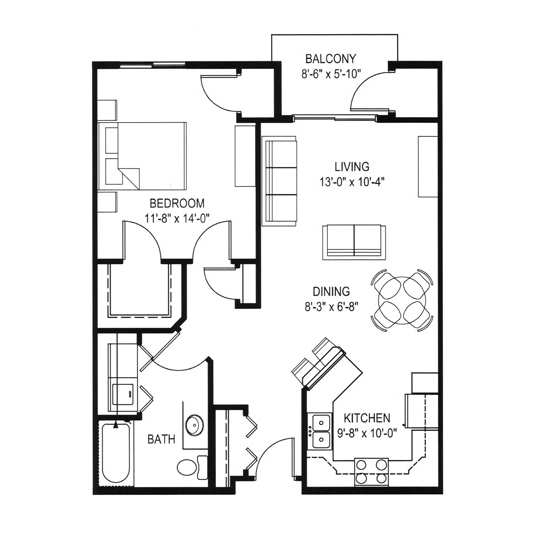 Hawks Landing 1 Bedroom - Building D Unit C