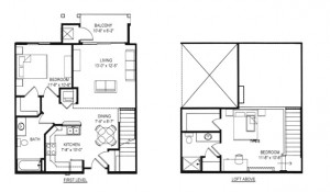 Hawks Landing 2 Bedroom - Building D Unit E Loft