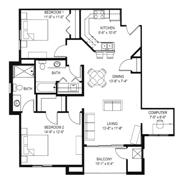 Hawks Landing 2 Bedroom - Building D Unit E