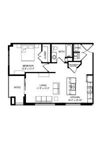 Capitol's Edge Apartments 1 Bedroom - Unit Type A1