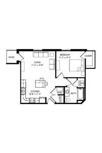 Capitol's Edge Apartments 1 Bedroom - Unit Type B