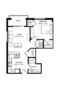 Capitol's Edge Apartments 1 Bedroom - Unit Type E