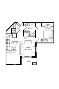 Capitol's Edge Apartments 1 Bedroom - Unit Type H
