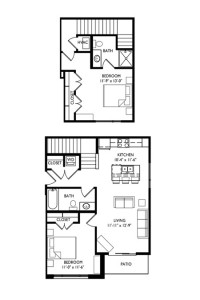 Capitol's Edge Apartments 2 Bedroom Townhouse - Unit Type P