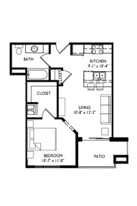 Capitol's Edge Apartments Studio - Unit Type C