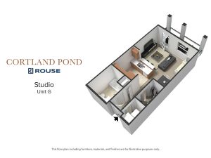 Floor Plan for Cortland Pond Studio Unit G