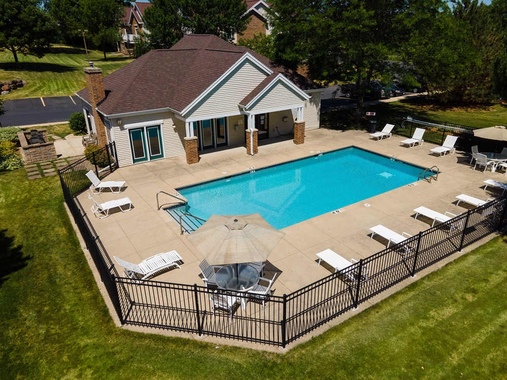 Apartment complex pool and clubhouse