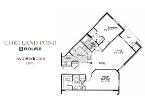 Floor Plan for Cortland Pond Two Bedroom Unit I